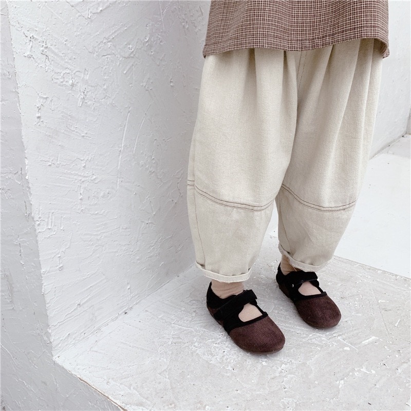 Brown and Cream Colorblock Pants - 2