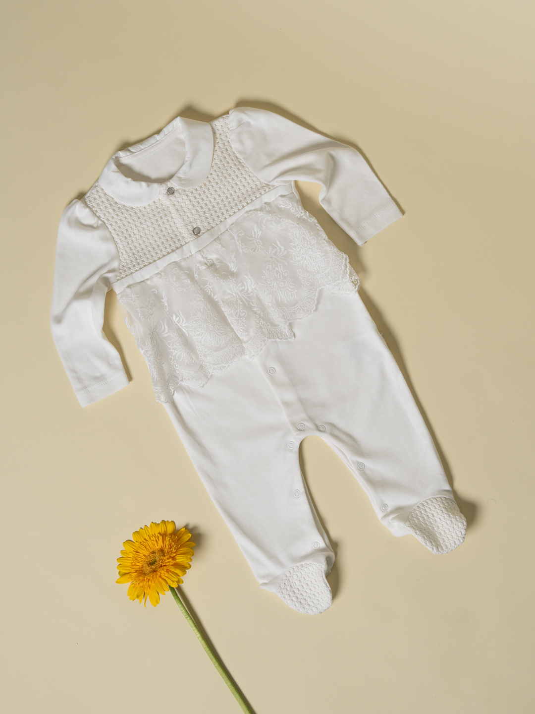 -CHECKER ONESIES WITH COLLAR