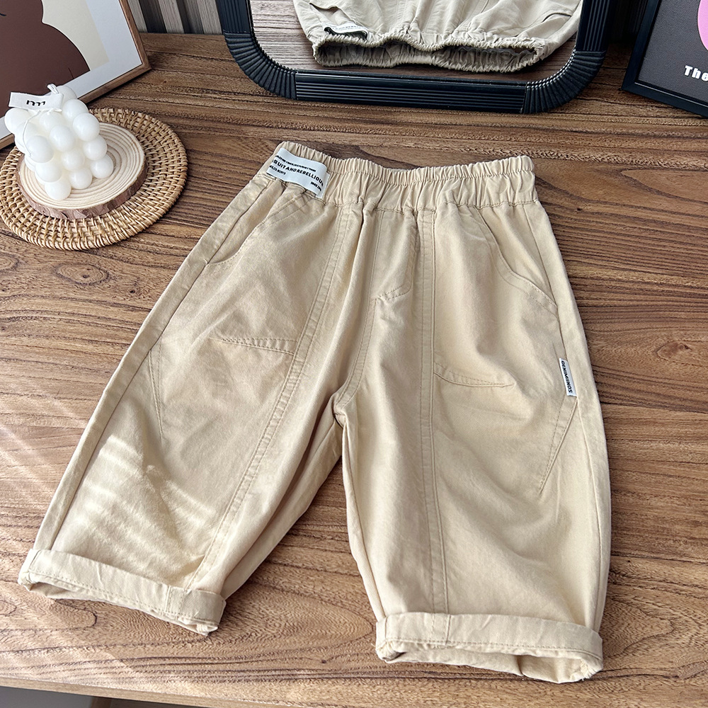 Cream Fold-Down Hem Shorts