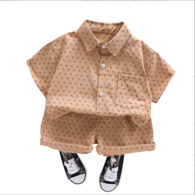 Cream Shirt and Shorts Set