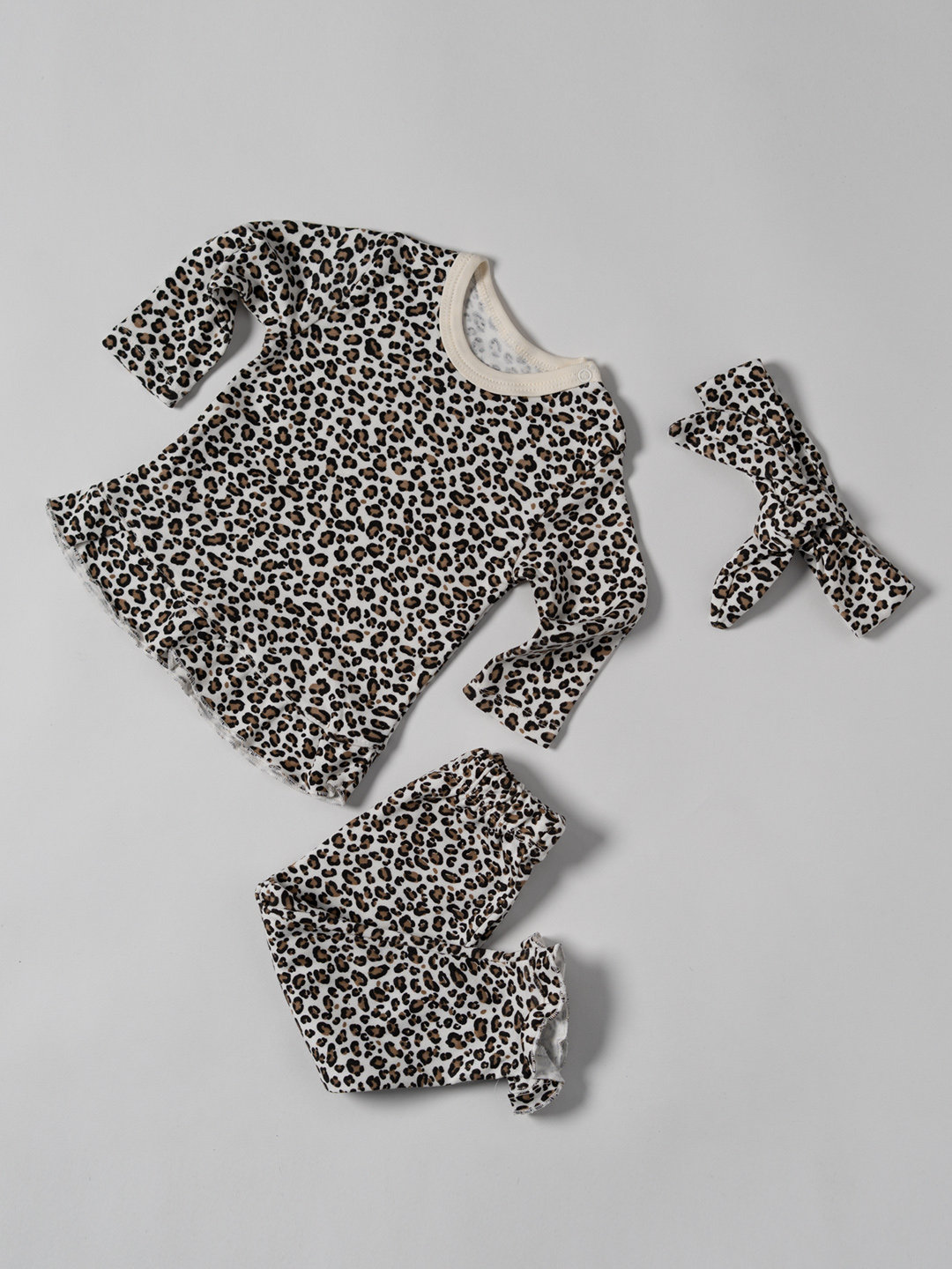 LEOPARD FRILLED PANT SET