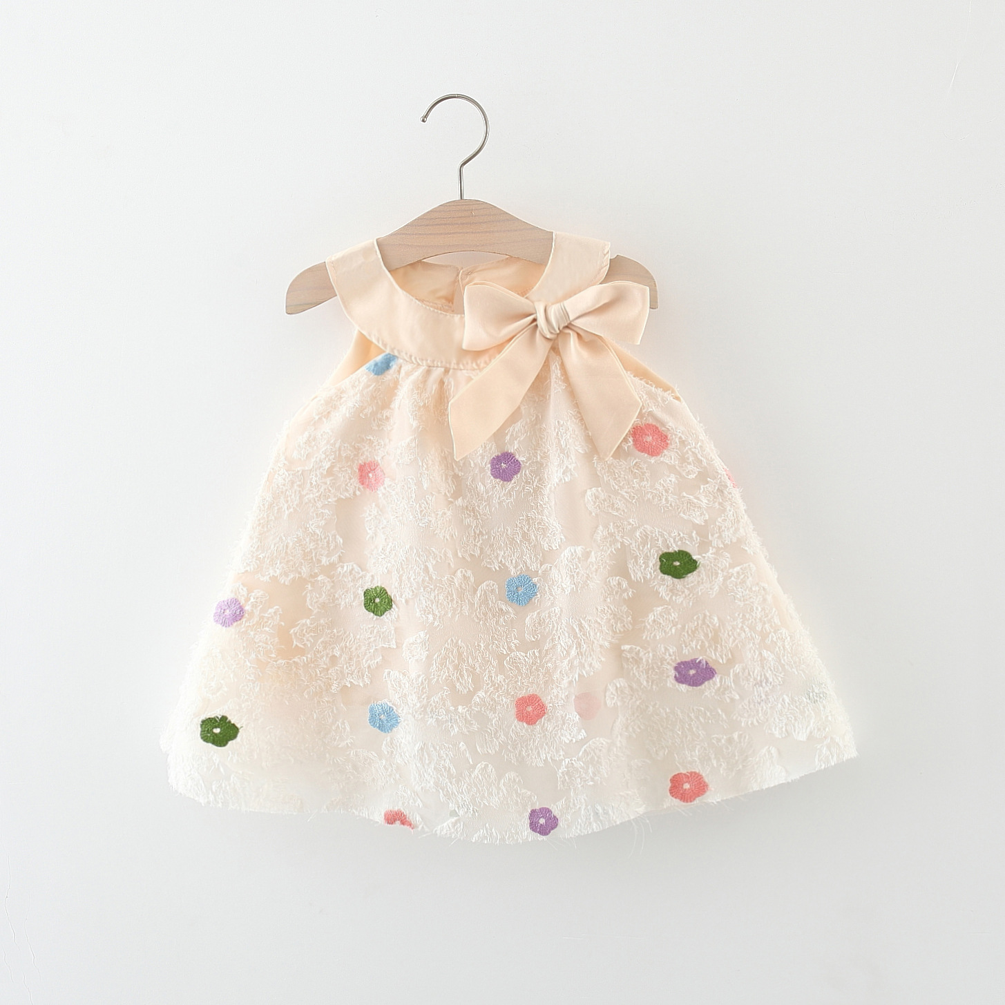 Peach Bow Design Dress