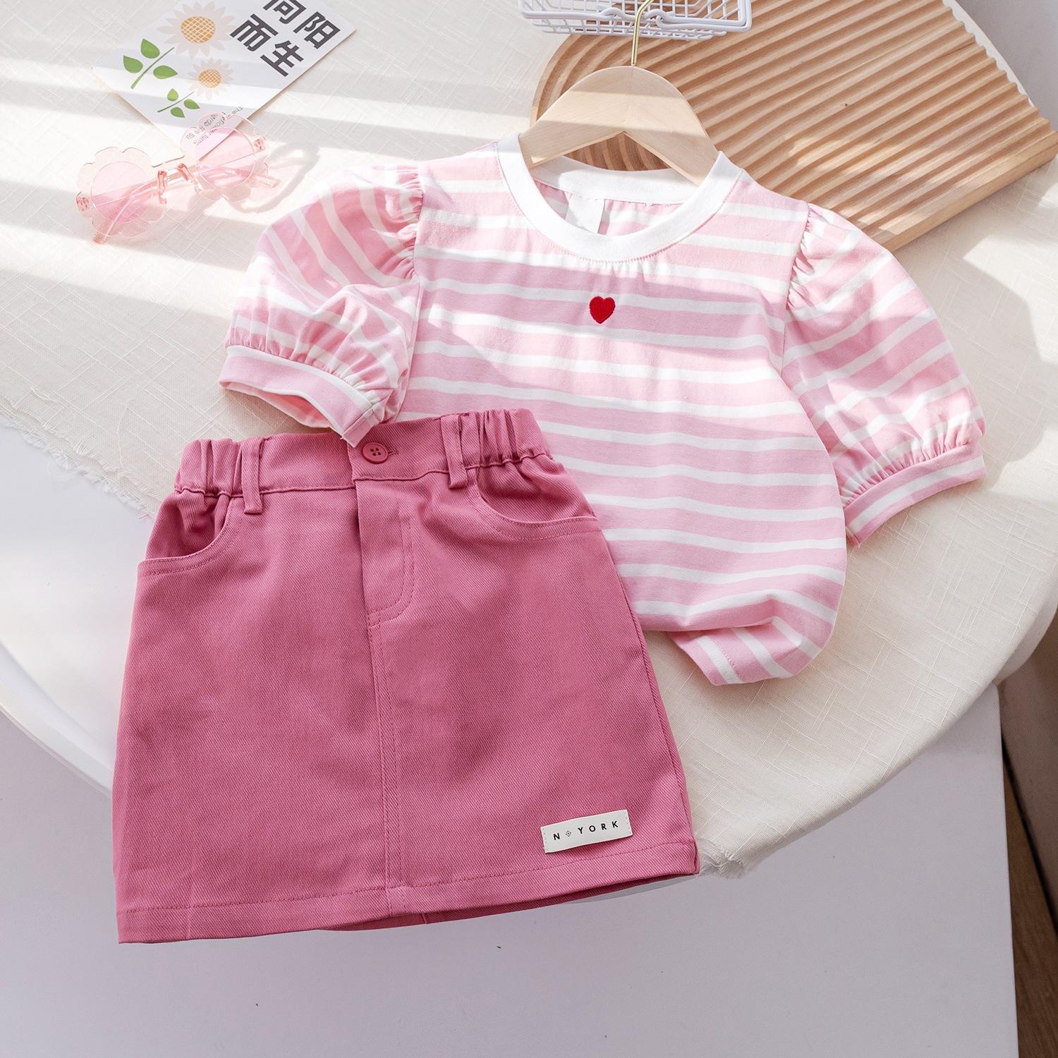 Pink Shorts & Light Pink T-Shirt Set
