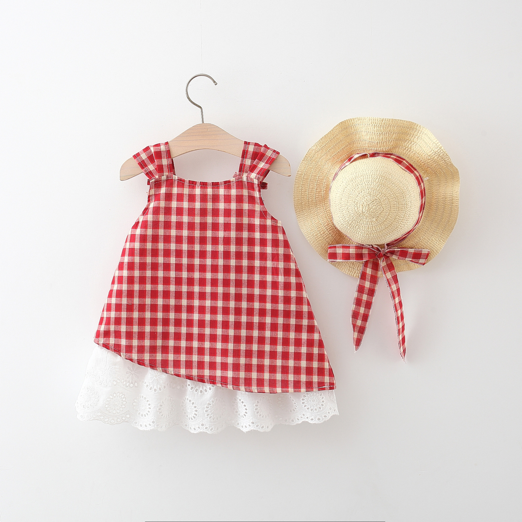 Red & White Check Frock Dress