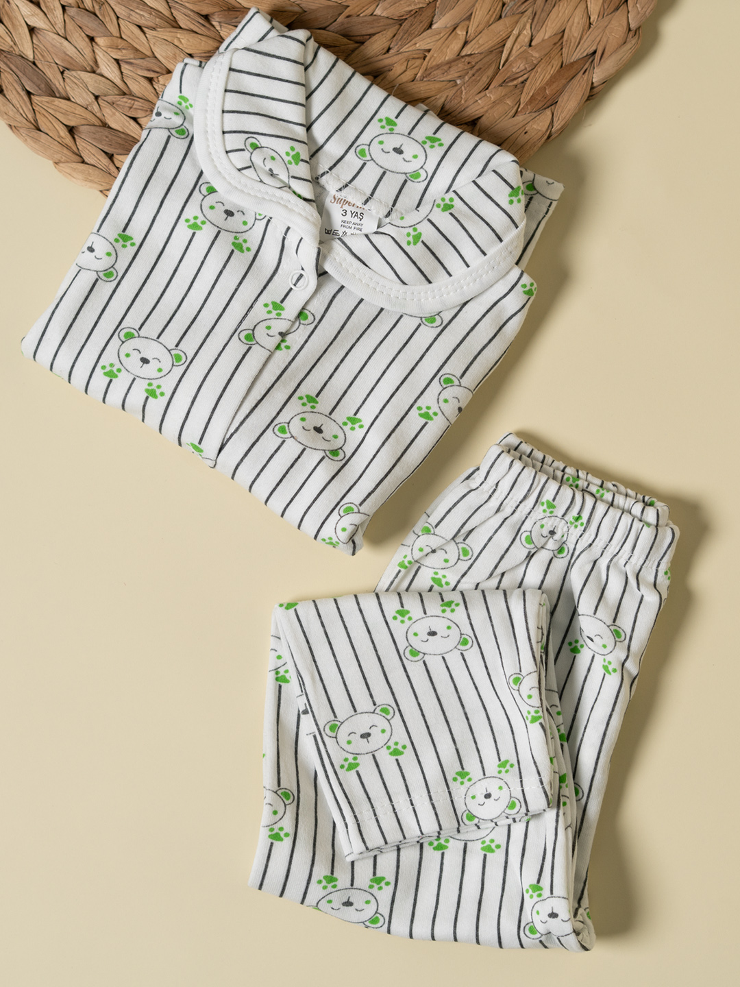 STIPPED TEDDY NIGHT SUIT - 1