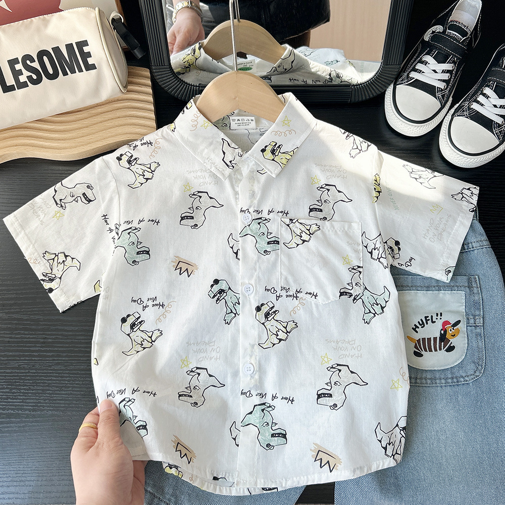 White Graphic Print Shirt