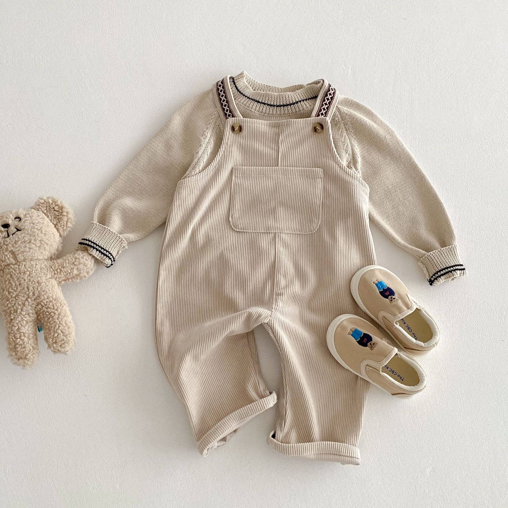 White Striped Jumpsuit Pant