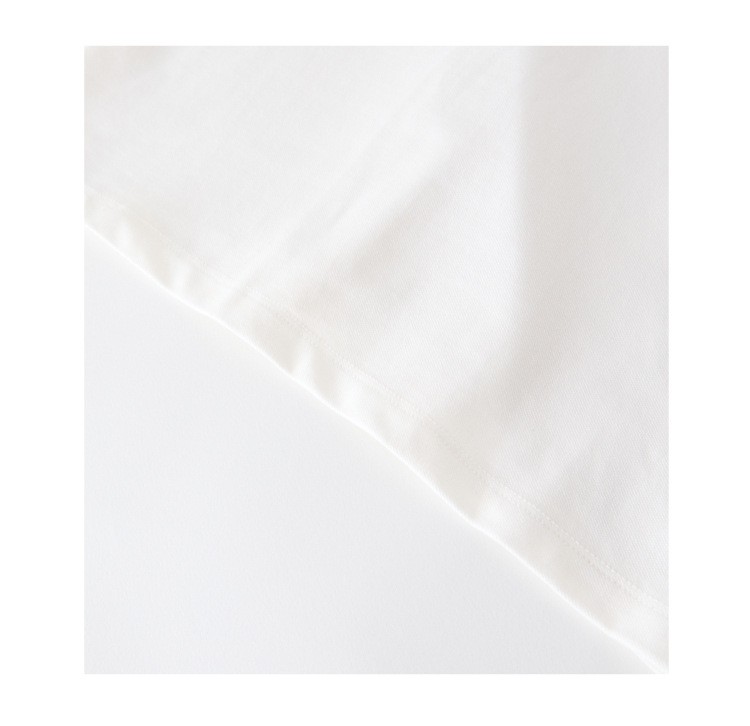 White T-Shirt with Colourful Collar - 1