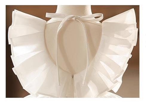 White Umbrella Cut Frock Dress - 2